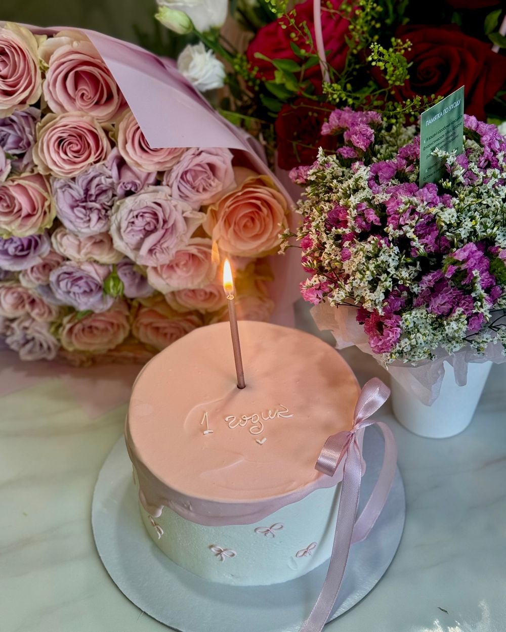 Birthday Cake & Flowers Combo — Tohfaat gift delivery in Lahore and Burewala